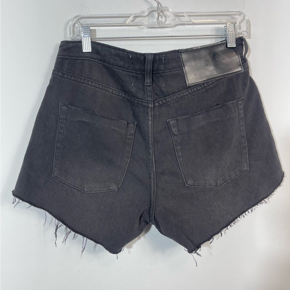ONE TEASPOON TRUCKERS MID WAIST RELAXED DENIM JEAN SHORTS IN PURE BLACK SIZE 27 - Picture 10 of 16
